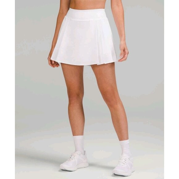 Lululemon Side Pleat High Rise Tennis Skirt Size 8 White - Picture 4 of 13